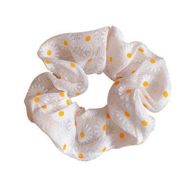 China Fabric W&G Korean Girl Large Circle Chrysanthemum Print Hair Band, Women's Elastic Hair Band Hair Band for sale