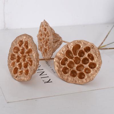 China Artificial flower beautiful colorful golden lotus seedless lotus flower for sale