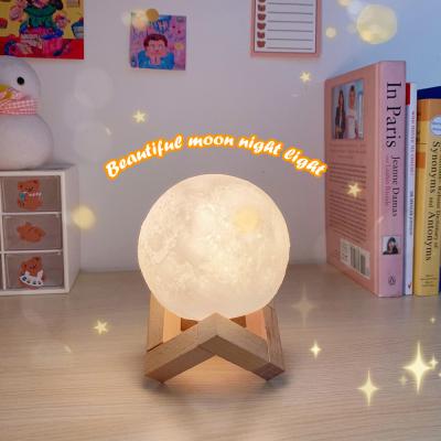 China Small Night Light W&G Vinyl Moon Light DIY Battery 3D Moon Light Modern Creative Memorial Day Gift Valentine's Day Decoration for sale