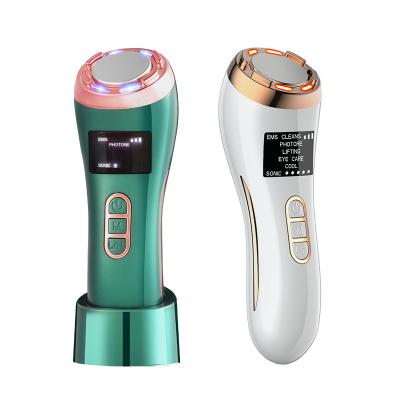 China Skin Tightening New Color Factory Direct Selling Lightweight Ultrasonic Cold-Hot Eye Beauty Instrument RF EMS Face Massager for sale