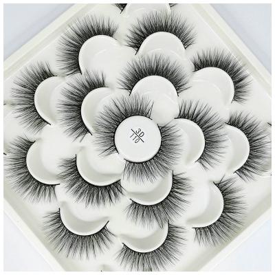 China Lengthen 10 Pairs Dramatic Volume Mink Lashes Eyelash Extension Natural Black Thick Long Lashes Lotus Flat 3D False Eyelashes for sale