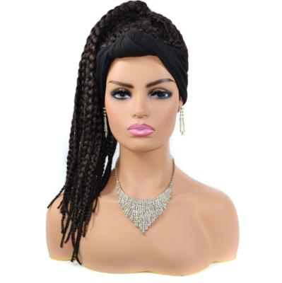 China French Loop Headband Wigs For African Curly Color Women Afro Drawstring Wig Synthetic Braiding Wigs Box Braids Wrap Puff Turban Hair for sale