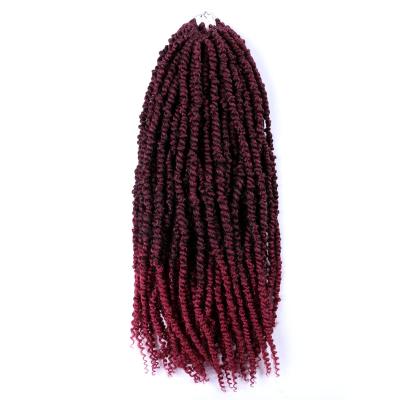 China Crochet Braids Spring Twist Braiding 24inch Stand Up Hair Synthetic Pre-twisted Ombre Looped Passion Twist Hair for sale