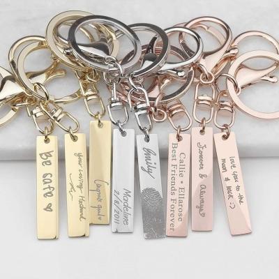 China art & Custom Key Chain Collectable Safety Handwriting Key Chain Engraved Personalized Key Chain For Women Gift Dad's Day for sale