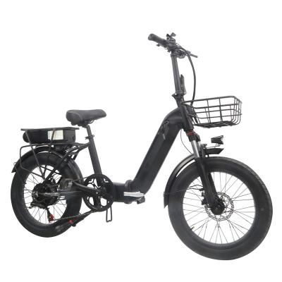 China Aluminum Alloy 500W Ebike E Bike Fat Bike 20Inch Mountain Tire Hybrid Suspension Electric Bikes for sale