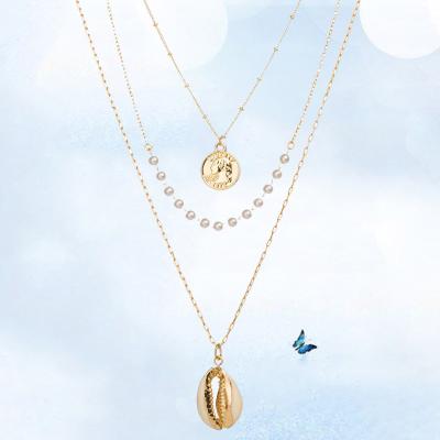 China CLASSIC Multi Natural Portrait Relief Pendant Relief Gold Coin Necklace Fashion Alloy Floor Wind Floor Wind Beach Dangle Chain for sale