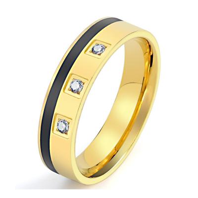 China Stainless Steel 30% Off Fashion Mens Rings Diamond Chunky Rings Inlay Titanium Main Material With Black Drop Glazed Ring Boys Jewelry Punk Gift for sale