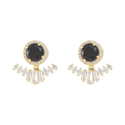 China 2021 New Fashion Korea Women's CLASSIC Zircon Earrings Two Wears Silver S925 Needle Stud Earring Jewelry for sale