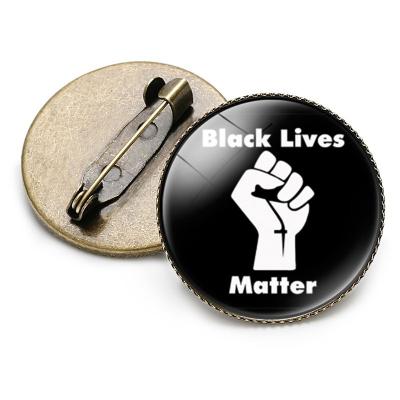 China MUSI Anti Racial Discrimination Waterproof BLACK LIVES MATTERS Pin I CAN'T BREATHE Protest and Demonstration Badge for sale