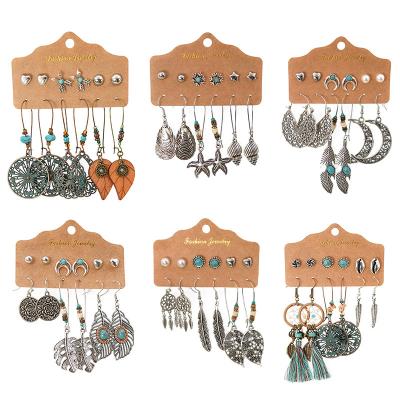 China 2020 BOHEMIA Fashion Jewelry Wholesale Women Accessories Cheap Boho Earrings Jewelry Big Set Dreamcatcher Earings for sale