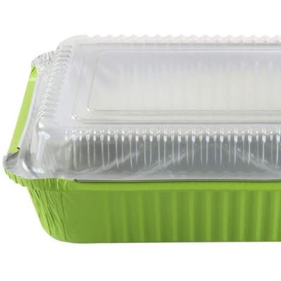 China Food Fashion Rectangle Aluminum Foil Container For Food Package Microwave Use for sale