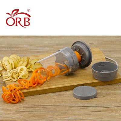 China Free Sample Viable Mini Vegetable Spiral Potato Slicer , Vegetable Cutter Bottle Shaped Spiralizer for sale