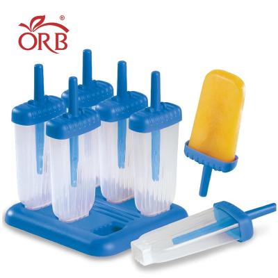 China Sustainable Home Kitchen 6 PP Reusable Plastic Popsicle Mold for sale