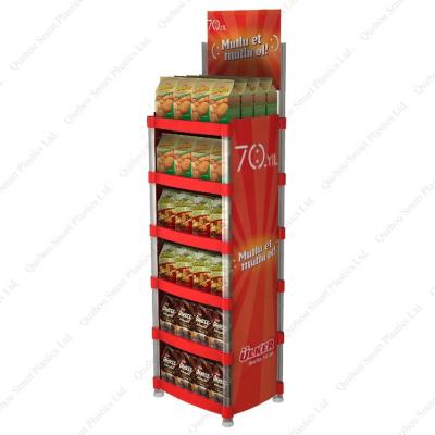 China Advertising Grocery Goods Cookie Display Rack Advertising POP Display Rack For Cookies for sale