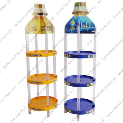 China Plastic Advertising Racks/POP Plastic Beer Display Rack/Water Bottle Beer Beverage Display For Store for sale