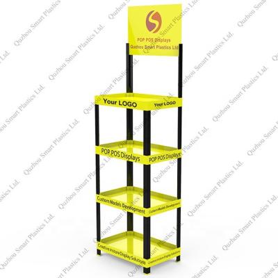 China Advertising 4 Tier Large Multifunctional Display Stand Floor Standing Assemble Display Stand for sale