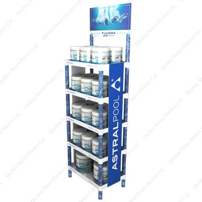 China Advertising Free Standing Custom Color Oil Painting Display Rack Custom Plastic Graphic Printing Spirit Display Stands For Retail Stores for sale