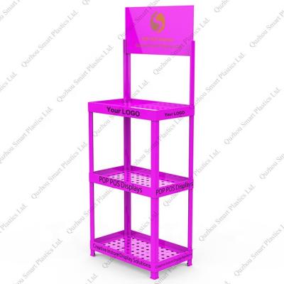 China Advertising FSDU Heavy Duty Modular Plastic Floor Standing Display Unit For Motor Oil Promotion for sale