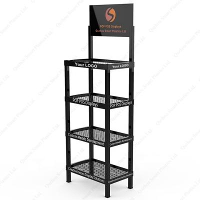 China Advertising Retail Plastic Display Rack Shelf For Large Water Bottles Mall Displays Store POS Floor Display Stands for sale