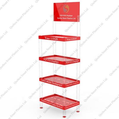 China Advertising Deli Alcohol Beverage Floor Standing Display Unit For Promotion Use Free Standing Display Unit For Cooking Oil for sale