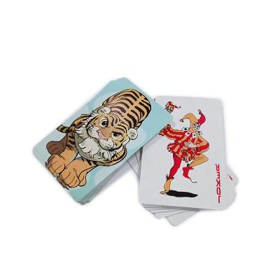 China Entertainment Fine Workmanship Professionally Made Tiger Pattern Box Packaging White Core Poker Playing Cards for sale