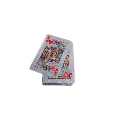 China Entertainment 2022 Special Luxury High Quality Portable Golden PVC Playing Cards Silver Solitaire for sale