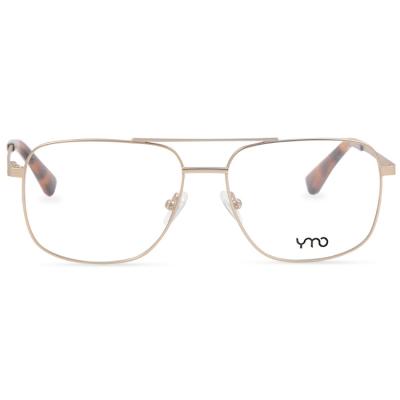 China Inspired Classical Full Rim Fashion Women Matte Gold Metal Eyewear Men Optical Frames Glass Eyewear Designer Fashion Metal Glasses Frames YMO for sale