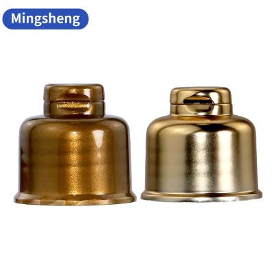 China Non Puddle Wholesale Plastic Bell Shape Silver UV Flip Top Cap Cosmetic Bottle Flap for sale