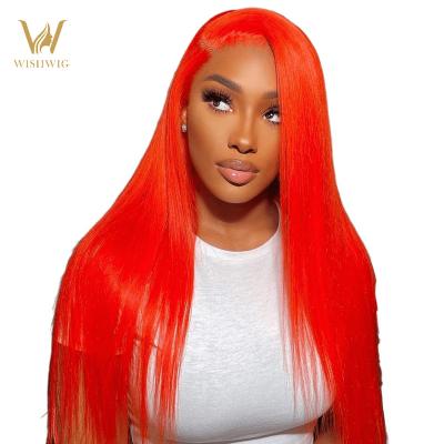 China Real Brazilian Straight Human Hair Red Color Virgin Brazilian Straight Frontal Wig 100% Glueless Hd Raw Transparent Lace Wigs For Black Women for sale