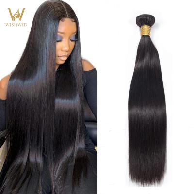 China Wishwig 10A Straight Hair Extension Straight Hair Cuticle Aligned Brazilian Hair Bundles Bundles for sale