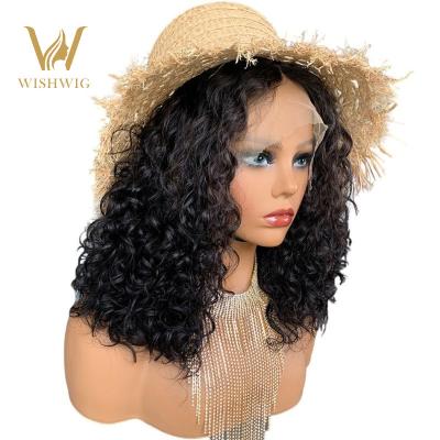 China Bob Melted Hairline High End Water Wave 6 Inch Bob Hair 360 Brazilian Braided Full Lace Wigs For Braiding For Black Women for sale