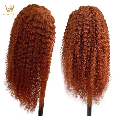 China Kinky Curly Ginger Brown Curly Overnight Delivery Braided Indian Hair 360 Full Lace Hd Color Front Human Hair Wigs For Women for sale