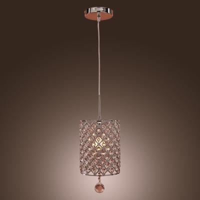 China Crystal Drop Cylinder Style LED Pendant Light for sale