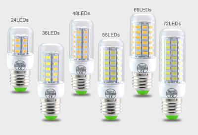 China E27/E14 5730 SMD LED Corn Bulb 24 36 48 56 69 72Leds Candle Lighting Home Decoration for sale