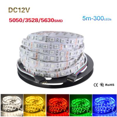 China 5M Roll 5050 5630 3528 SMD ip65/non waterproof Flexible LED Strip Light for sale