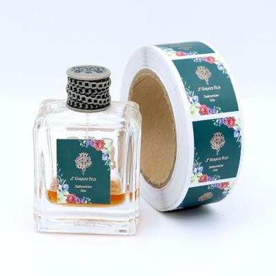 China Waterproof Custom Printed Coated Paper Floral Hot Stamping Label Stickers For Gift Wrapping for sale