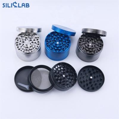 China Logo New Custom Made Portable Alloy Herb Tobacco Grinder Smoke Grinders Metal Herb Grinders 4 Layers for sale