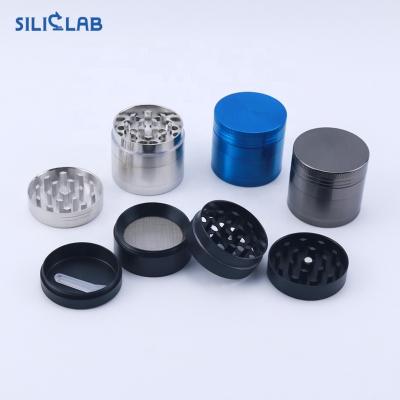 China Zinc SILICLAB China 4 Piece Tobacco Herb Grinder Tobacco Herb Grinder Wholesale Smoking Accessories 50mm Custom Logo for sale