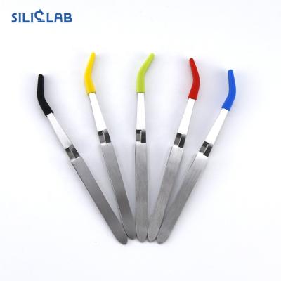 China SILICLAB China Wholesale Unrated High Quality Multicolor Stainless Steel Smoking Accessories With Silicone Cover Anti-skid Metal Tweezers for sale