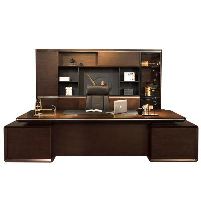 China LUXURY China Supply Luxury Executive Office Desk Table Wooden CEO MDF Executive Desk For Office Furniture for sale