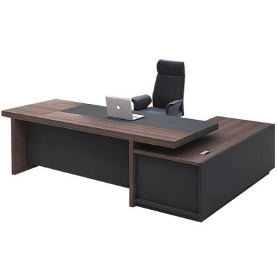 China Latest STABLE Modern Luxury Chair L Shape MDF Executive Meja kantor Office Table Wooden Office Furniture Boss Desk for sale