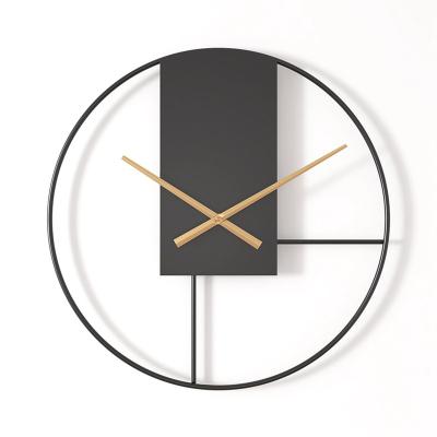 China Wholesale Creative Decorative Iron Wall Clock Style Iron Wall Clock Simple Digital Mute Clock Antique Living Room Hot for sale