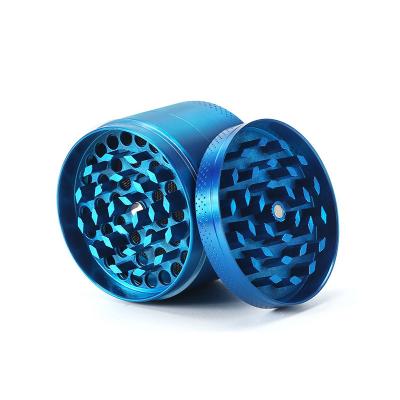 China Mini Blue Multifunctional Edge Grinder 63mm Manual Zinc Alloy Seasonal Set Herb Matte Grinder Bulk Crusher Favorite Smell Custom Metal Grinder for sale