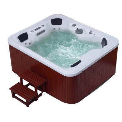 China Ningjie Hot Tub Whirlpool Massage Freestanding Acrylic Outdoor Bathtub Cheap Spa For 4 Person for sale