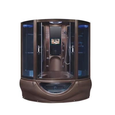 China Modern Hot Sales Area Form Steam Shower Room With Coffee Color Frame for sale