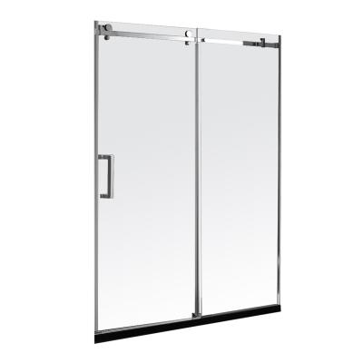 China Modern Ningjie Hotel Single Shower Cubicle Frameless Glass Shower Door for sale