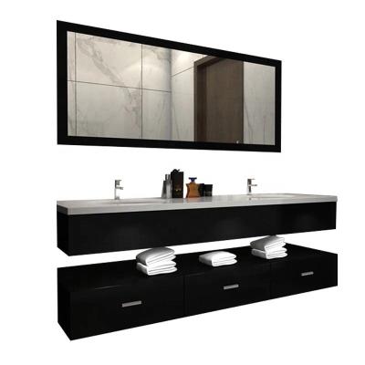 China Beautiful European Style Wash Sink Vanity Bathroom Cabinet Marble Countertops With Mirror for sale