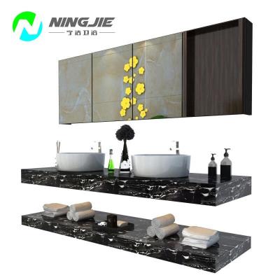 China Waterproof Custom Modern Style Bathroom Marble Cabinet With Mirror Cabinet (M-10029) for sale