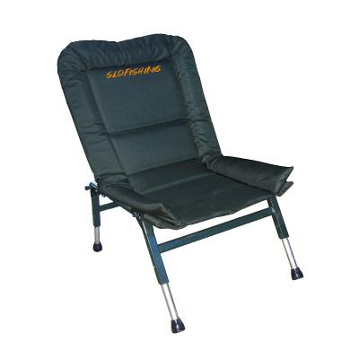 China Steel Frame SLD Outdoor Portable Padded Folding Fishing Chair Comfortable Dark Green Leisure Fishing Chair for sale