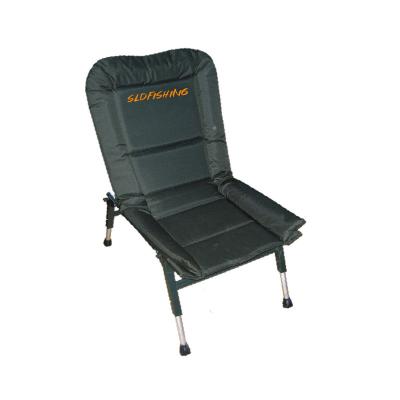 China Wholesale Steel Frame Steel Frame Padded Folding Fishing Chair With Adjustable Leg Outdoor Leisure Chair for sale